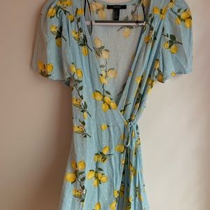 Forever 21 lemon wrap dress